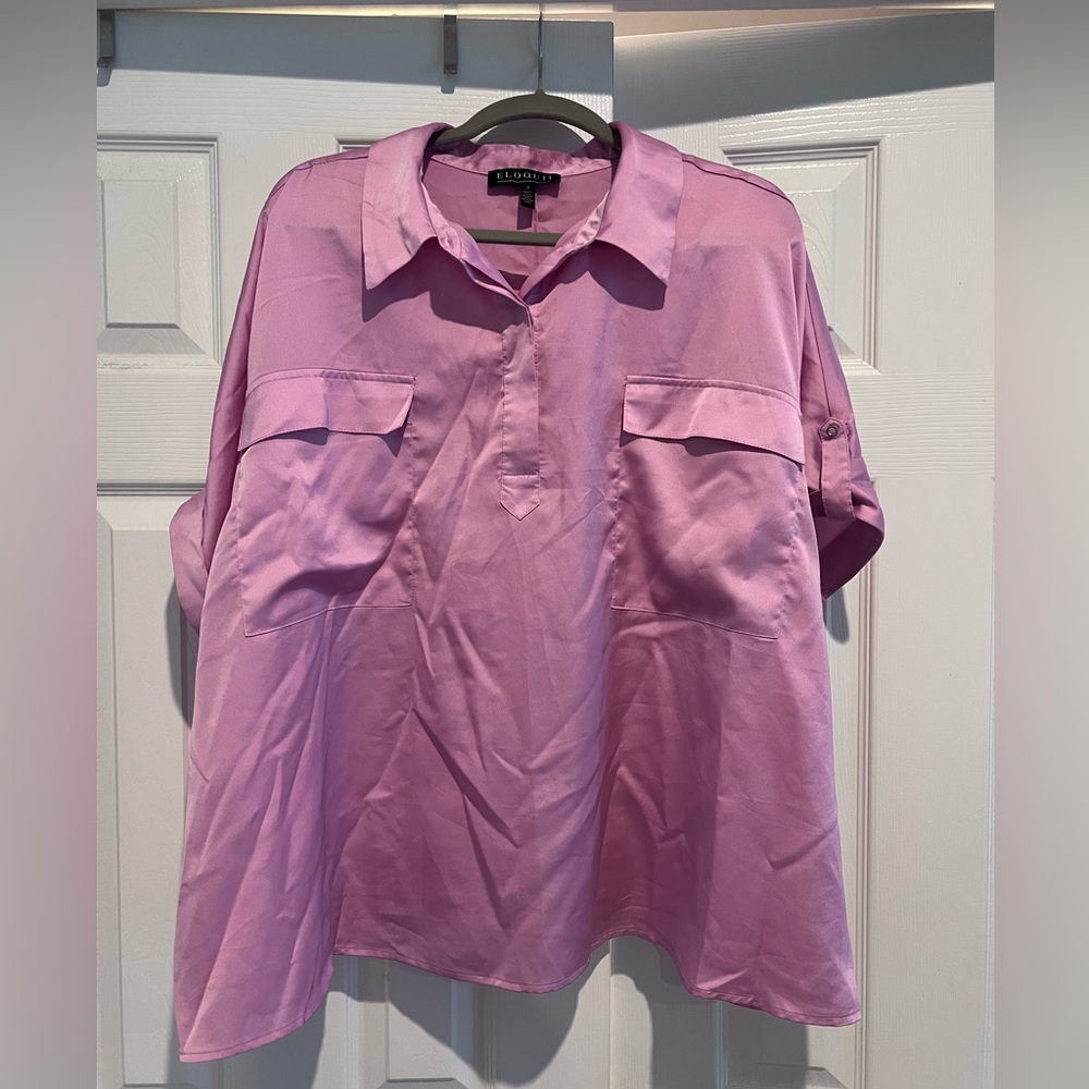 Eloquii Cargo Style Silky Blouse